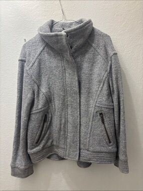 Banana Republic Light Gray Funnel Neck Coat Jacket